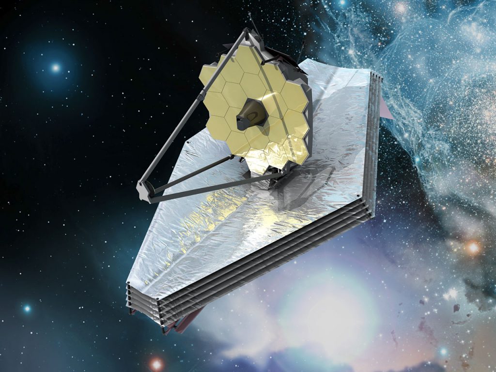 تصویری از طراحی تلسکوپ جیمز وب